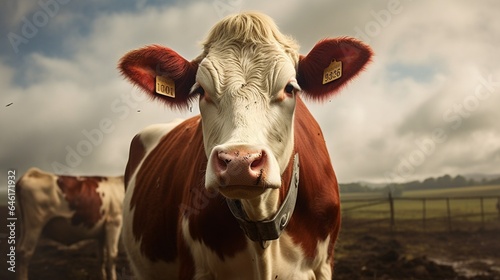 Valokuva Holstein Friesian cattle (also Schleswig-Holstein breed) with distinctive markings on pasture