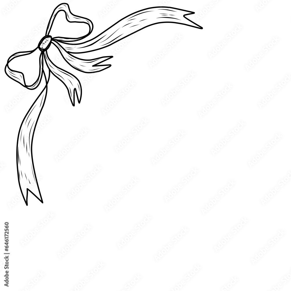 Doodle Ribbon Corner Border 
