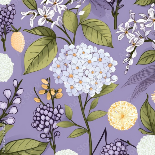 Lilac and beige, yellow and green, floral, botanical wallpaper, clipart, graphics, vector, texture, pattern, vintage flowers, retro, flowering, old fashioned flowers
