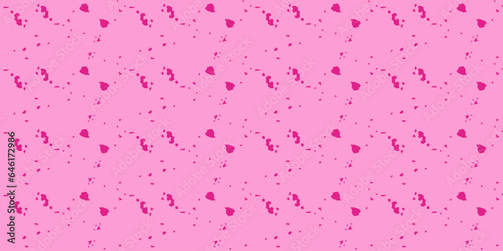 Fashion background. Pink shape seamless pattern. Trendy Style. Blots are chaotic. Template for textile and wallpaper. Vector illustration..