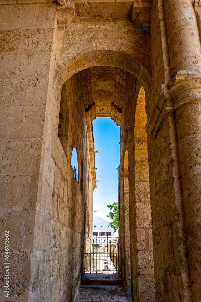 The Cathedral of Santa María la Menor in the Colonial City of Santo Domingo is dedicated to St. Mary of the Incarnation. It is the first and oldest cathedral in the Americas, built in 1504 - 1550.