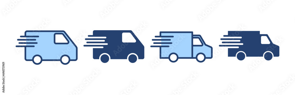Delivery truck icon vector. Delivery truck sign and symbol. Shipping fast delivery icon Delivery truck icon vector. Delivery truck sign and symbol. Shipping fast delivery icon