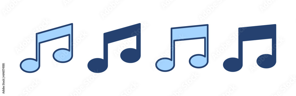 Music icon vector. note music sign and symbol Music icon vector. note music sign and symbol