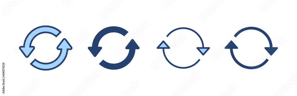 Refresh icon vector. Reload sign and symbol. Update icon. Refresh icon vector. Reload sign and symbol. Update icon.