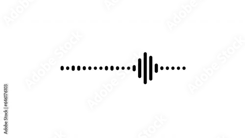 Isolated technology symbol, sound wave digital graphic for music video, animation on white background