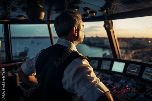 Kapitän auf der Brücke: Maritime Erfahrung und Führung in der Schifffahrtswelt photo