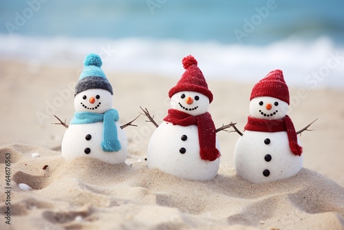  Sunny Snowman Family  Making Memories at the Beach 