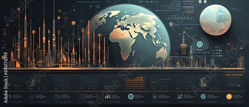  Global network communications data AI generated   photo