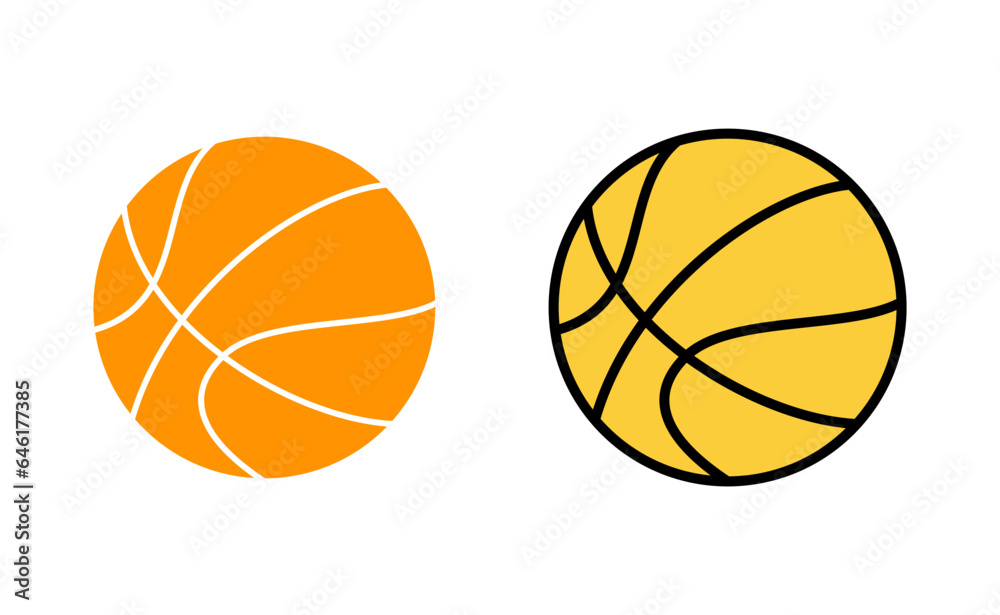 Basketball icon set for web and mobile app. Basketball ball sign and symbol