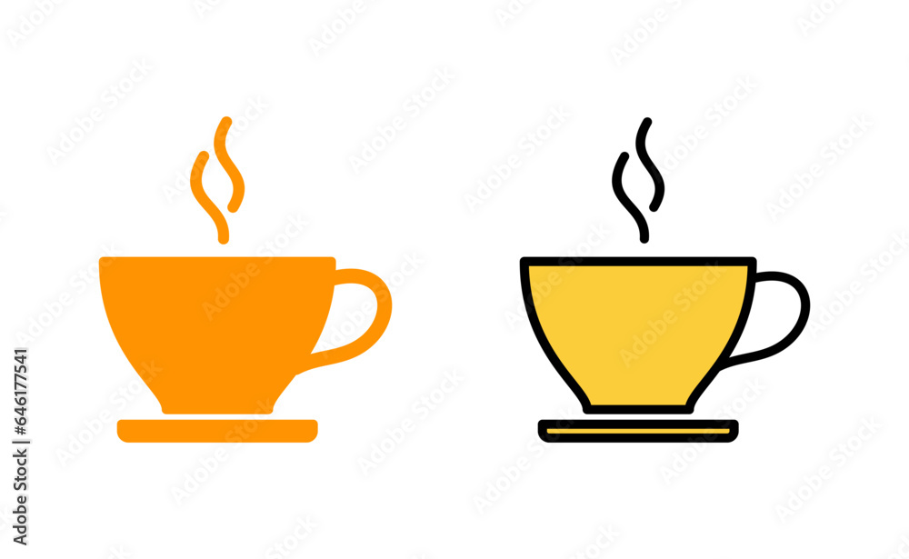 coffee cup icon set for web and mobile app. cup a coffee sign and symbol