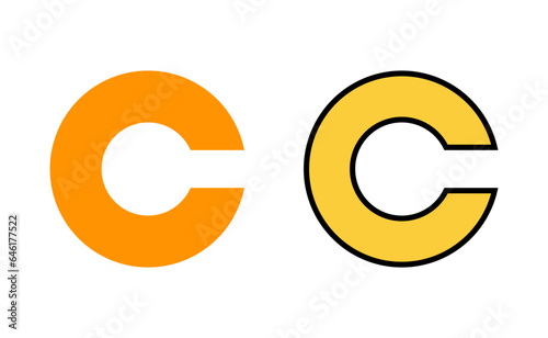 Copyright icon set for web and mobile app. copyright sign and symbol