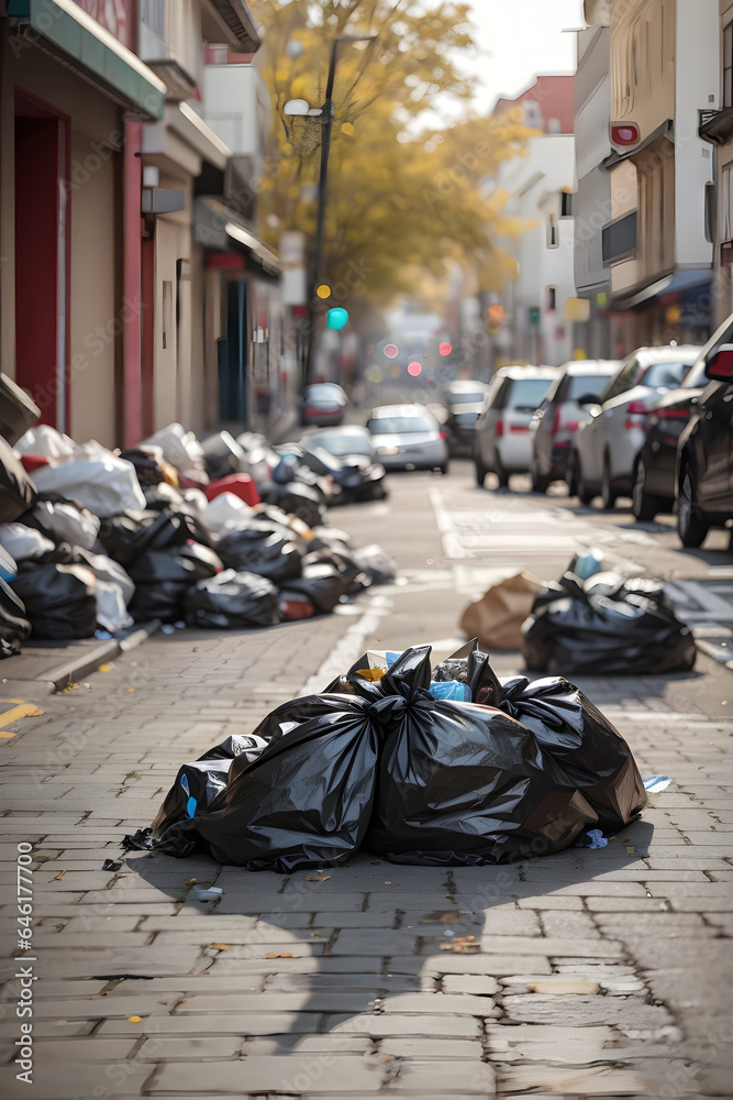 Obraz premium garbage in the street