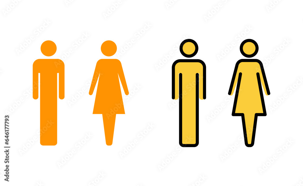 Man and woman icon set  for web and mobile app. male and female sign and symbol. Girls and boys