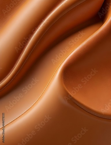 Caramel background with leather fabric texture curves