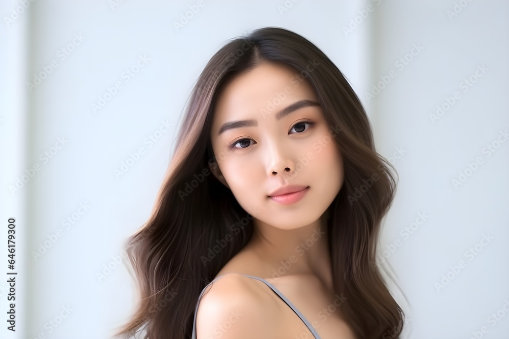 10~20代の日本人女性のポートレート 白背景 with generative ai 10~20代の日本人女性のポートレート 白背景 with generative ai