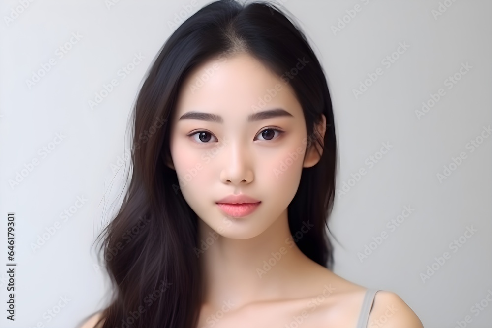 10~20代の日本人女性のポートレート 白背景 with generative ai 10~20代の日本人女性のポートレート 白背景 with generative ai