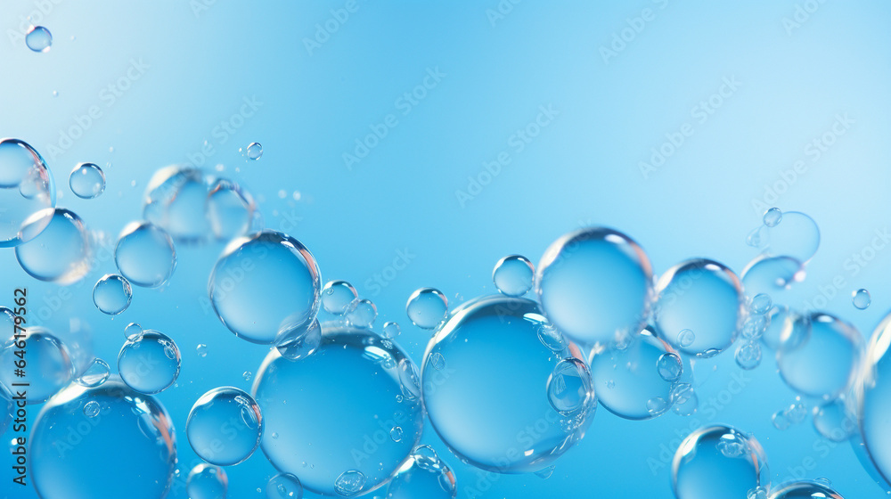 Bubbles in light blue background
