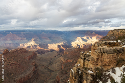 Grand Canyon National Park in winter viewed from the South Rim, Arizona