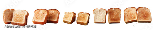 Png Set two pieces of toast on transparent background