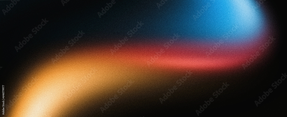 Abstract background yellow blue red color flow grainy wave dark noise texture cover header wallpaper design