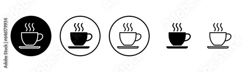 coffee cup icon set illustration. cup a coffee sign and symbol