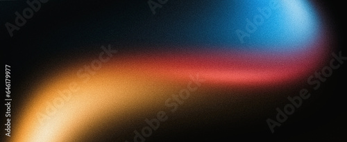 Abstract background yellow blue red color flow grainy wave dark noise texture cover header wallpaper design © Enso