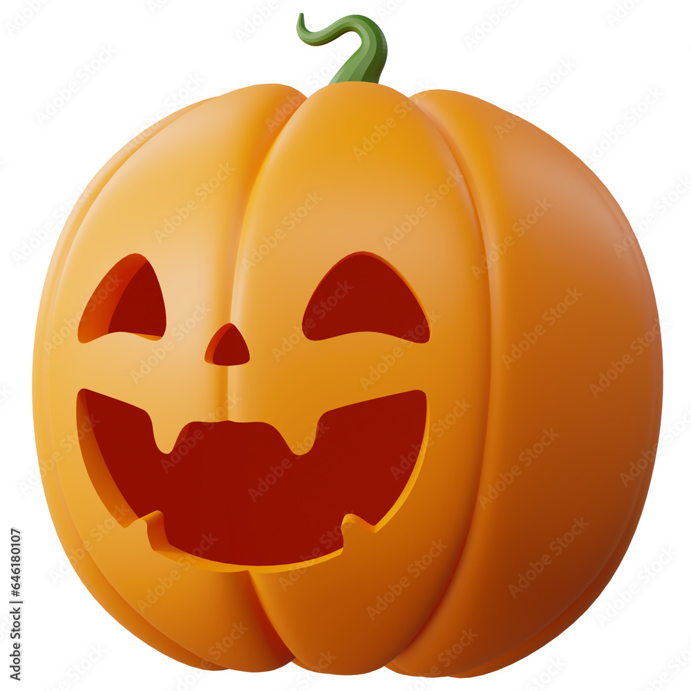 3D Halloween Pumpkin. Halloween design element In 3D and plastic cartoon style. Halloween pumpkin 3D style for poster, banner, greeting card 3D Halloween Pumpkin. Halloween design element In 3D and plastic cartoon style. Halloween pumpkin 3D style for poster, banner, greeting card