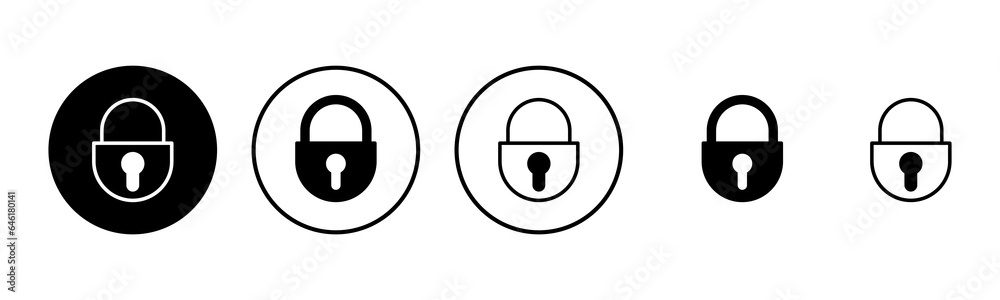 Lock icon set illustration. Padlock sign and symbol. Encryption icon. Security symbol