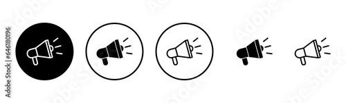 Megaphone icon set illustration. Loudspeaker sign and symbol