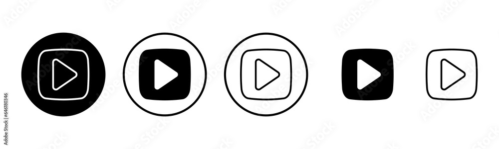 Play Icon set illustration. Play button sign and symbol Play Icon set illustration. Play button sign and symbol