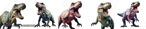 Png Set T rex statue alone isolated on transparent background
