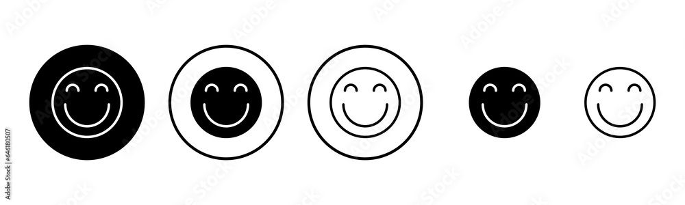 smile icon set illustration. smile emoticon icon. feedback sign and symbol