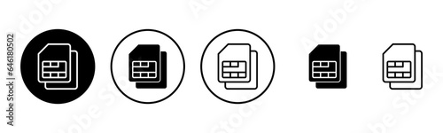 Sim card icon set illustration. dual sim card sign and symbol