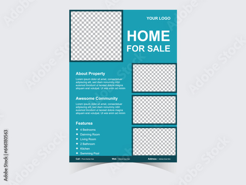 Real Estate Flyer Template Design, Corporate Colorful Real Estate Template, Unique Flyer Design, Vector Flyer, Print Ready Template,