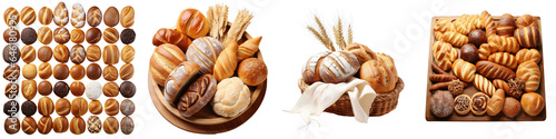 Png Set Variety of bread options transparent background
