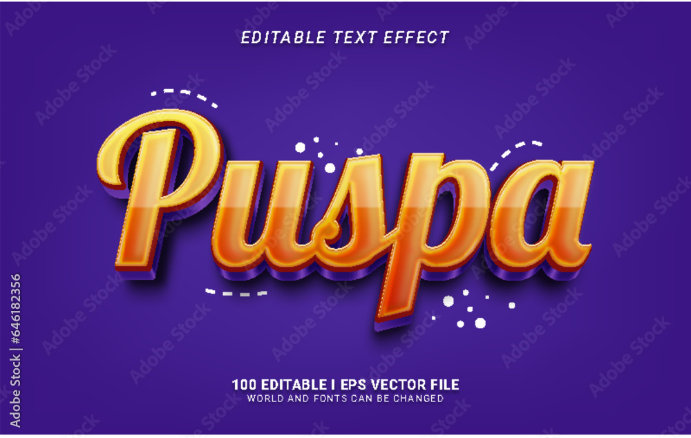 puspa 3d style text effect