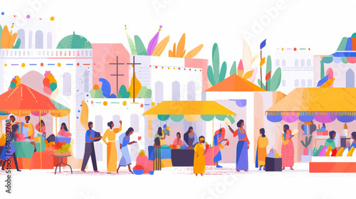 illustration of a set of colorful banners