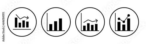 Growing graph Icon vector. Chart icon. Graph Icon