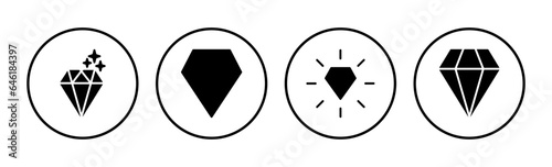 Diamond icon vector. gem icon. crystal stone