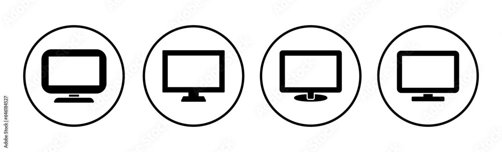Computer icon vector. computer monitor icon.