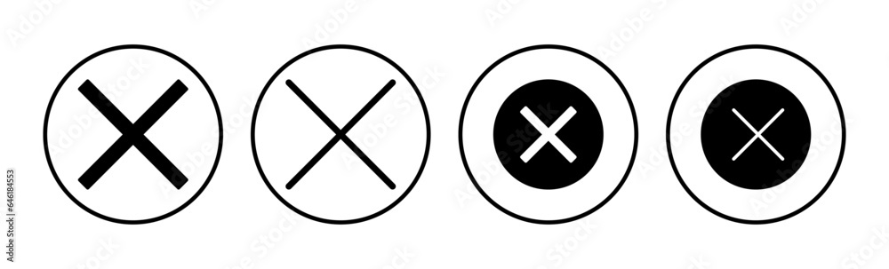 Close vector icon. Delete icon. remove, cancel, exit symbol.
