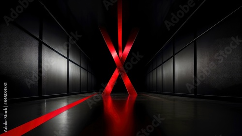 Red ribbon on dark background  World AIDS Day  concept of helping those in need