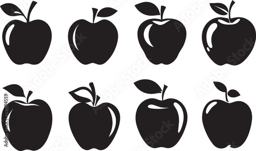 Foto Apple vector silhouette illustration black color