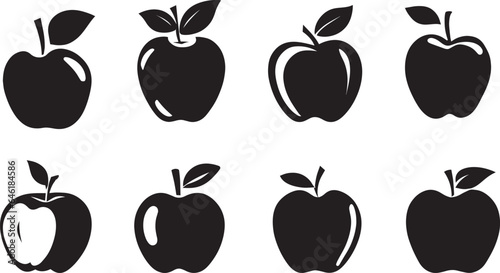 Apple vector silhouette illustration black color