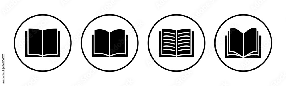 Book icon vector. Open book vector icon. Book icon vector. Open book vector icon.