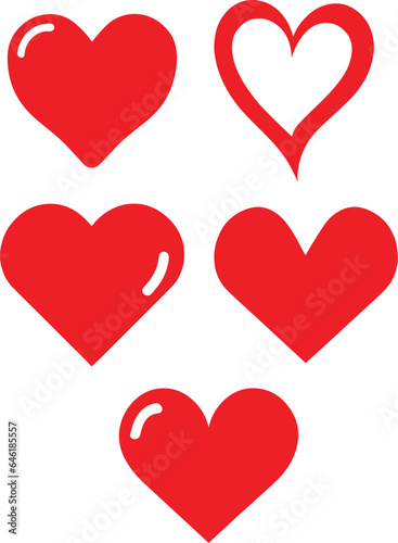 Heart Icon vector silhouette illustration red color