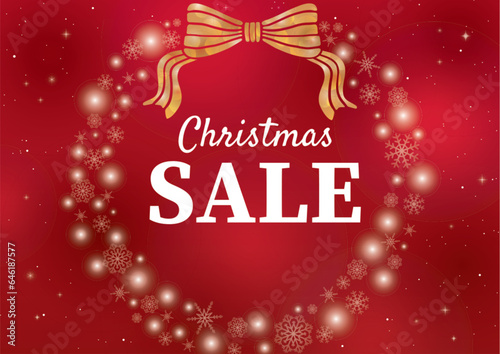 クリスマスリースの赤い背景テンプレート