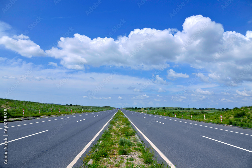 Inner Mongolia well-kown horqin right wing QianQi grassland highway