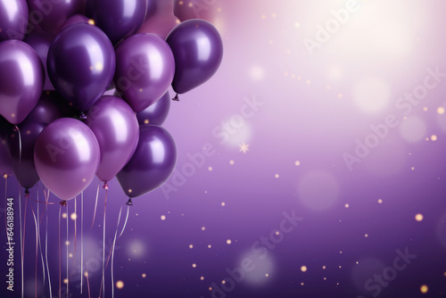 Obraz na płótnie Purple Birthday Balloons Generative AI w salonie