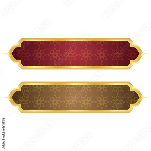 Thailand retro frame pattern exotic borders golden elegant text box banner clipart